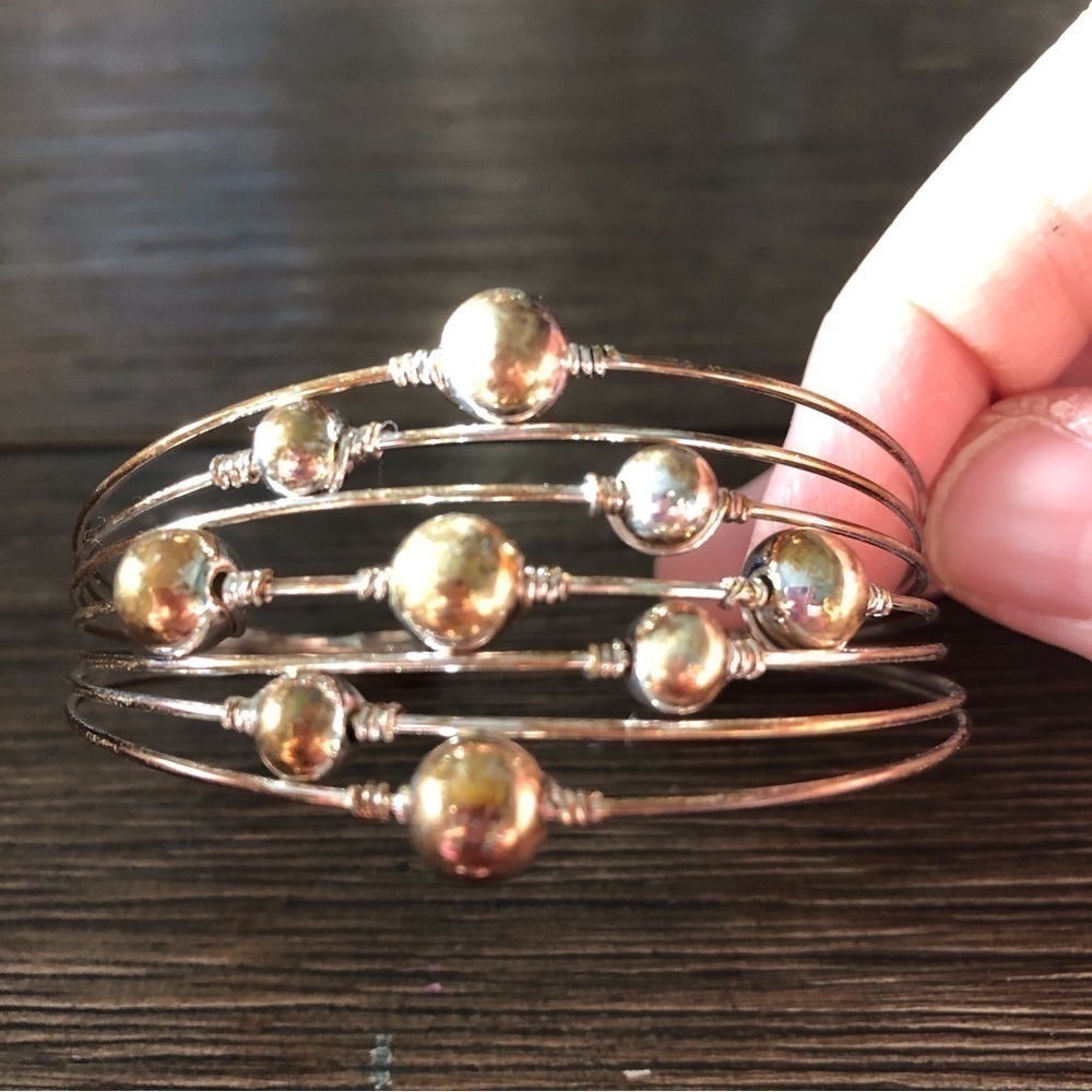 Sliver and Gold tone Vintage cuff bracelet